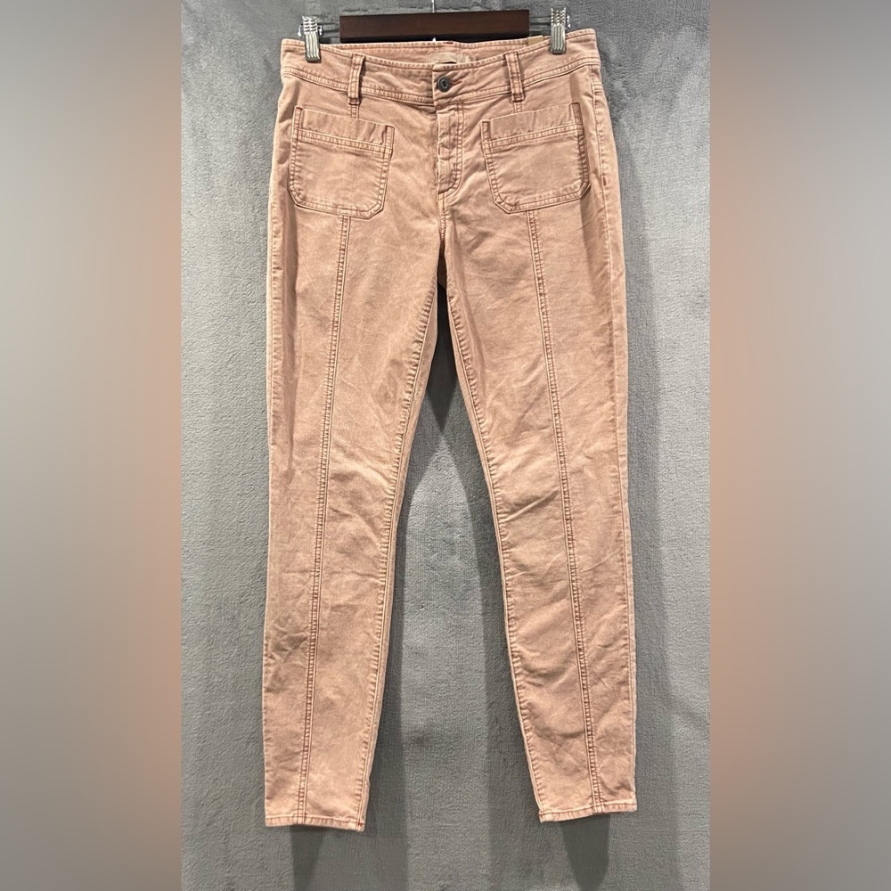 Prana Merrigan Pants Champagne Pink Corduroy Button Fly Mid Rise Size 6 NWT
